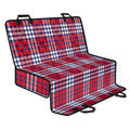 Blue Red And White USA Plaid Print Pet Car Back Seat Cover