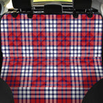 Blue Red And White USA Plaid Print Pet Car Back Seat Cover