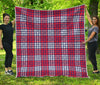 Blue Red And White USA Plaid Print Quilt