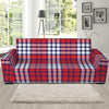 Blue Red And White USA Plaid Print Sofa Slipcover