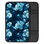 Blue Rose Floral Flower Pattern Print Car Center Console Cover