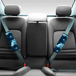 Blue Rose Floral Flower Pattern Print Car Seat Belt Covers