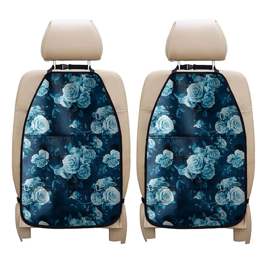 Blue Rose Floral Flower Pattern Print Car Seat Organizers