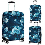 Blue Rose Floral Flower Pattern Print Luggage Cover GearFrost