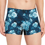 Blue Rose Floral Flower Pattern Print Men's Boxer Briefs