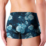 Blue Rose Floral Flower Pattern Print Men's Boxer Briefs