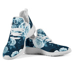 Blue Rose Floral Flower Pattern Print Mesh Knit Shoes GearFrost