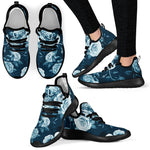 Blue Rose Floral Flower Pattern Print Mesh Knit Shoes GearFrost