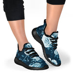 Blue Rose Floral Flower Pattern Print Mesh Knit Shoes GearFrost