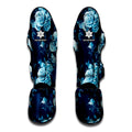 Blue Rose Floral Flower Pattern Print Muay Thai Shin Guards