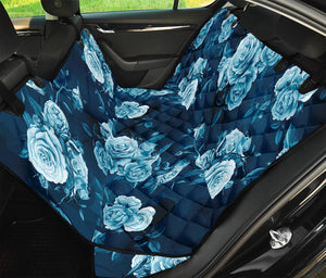 Blue Rose Floral Flower Pattern Print Pet Car Back Seat Cover