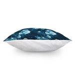 Blue Rose Floral Flower Pattern Print Pillow Cover