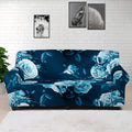 Blue Rose Floral Flower Pattern Print Sofa Cover