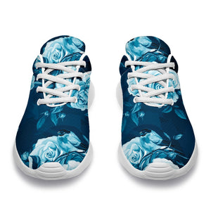 Blue Rose Floral Flower Pattern Print Sport Shoes GearFrost