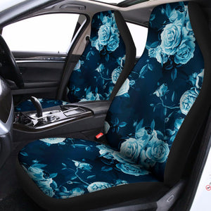 Blue Rose Floral Flower Pattern Print Universal Fit Car Seat Covers