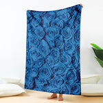 Blue Rose Print Blanket