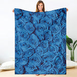 Blue Rose Print Blanket
