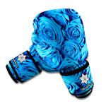 Blue Rose Print Boxing Gloves