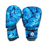 Blue Rose Print Boxing Gloves