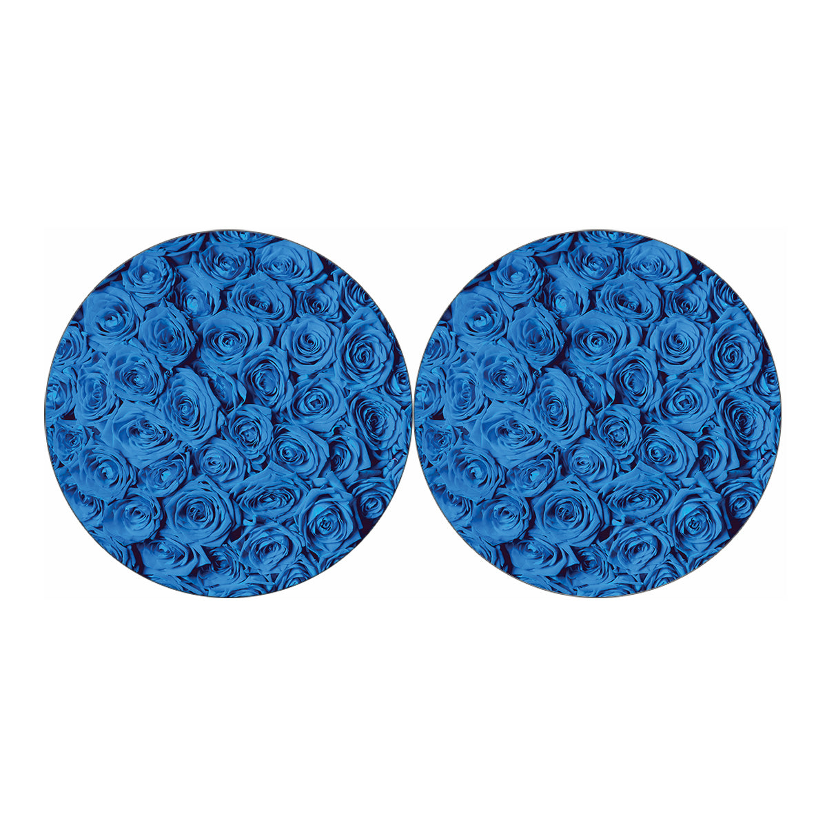 Blue Rose Print Car Coasters