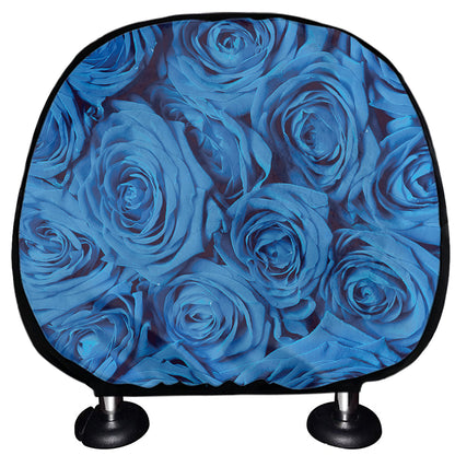 Blue Rose Print Car Headrest Covers