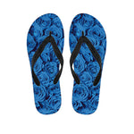 Blue Rose Print Flip Flops