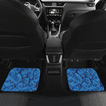 Blue Rose Print Front and Back Car Floor Mats
