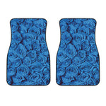Blue Rose Print Front Car Floor Mats