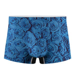 Blue Rose Print Men's Boxer Briefs
