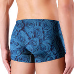 Blue Rose Print Men's Boxer Briefs