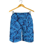 Blue Rose Print Men's Shorts