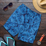 Blue Rose Print Men's Shorts
