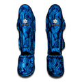 Blue Rose Print Muay Thai Shin Guards
