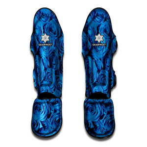 Blue Rose Print Muay Thai Shin Guard