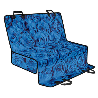 Blue Rose Print Pet Car Back Seat Cover