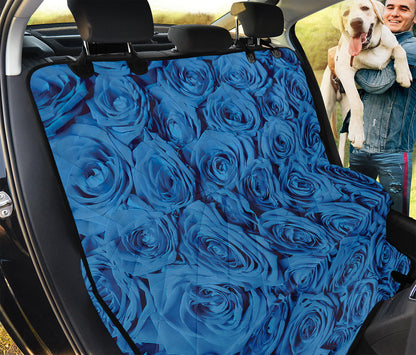 Blue Rose Print Pet Car Back Seat Cover