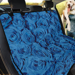Blue Rose Print Pet Car Back Seat Cover