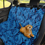 Blue Rose Print Pet Car Back Seat Cover