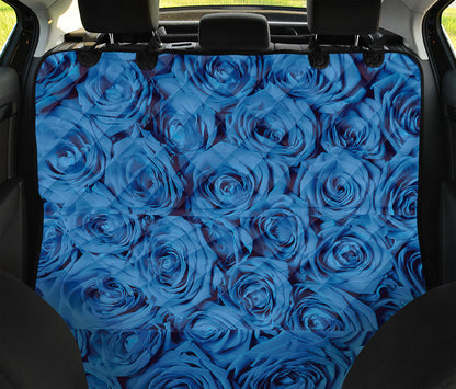 Blue Rose Print Pet Car Back Seat Cover