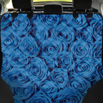 Blue Rose Print Pet Car Back Seat Cover