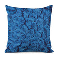 Blue Rose Print Pillow Cover