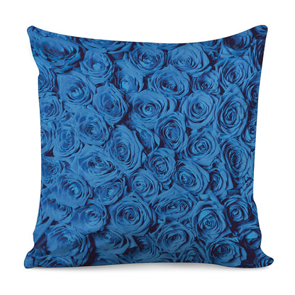 Blue Rose Print Pillow Cover