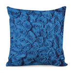 Blue Rose Print Pillow Cover