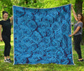 Blue Rose Print Quilt