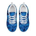 Blue Rose Print White Sneakers