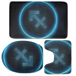 Blue Sagittarius Zodiac Sign Print 3 Piece Bath Mat Set