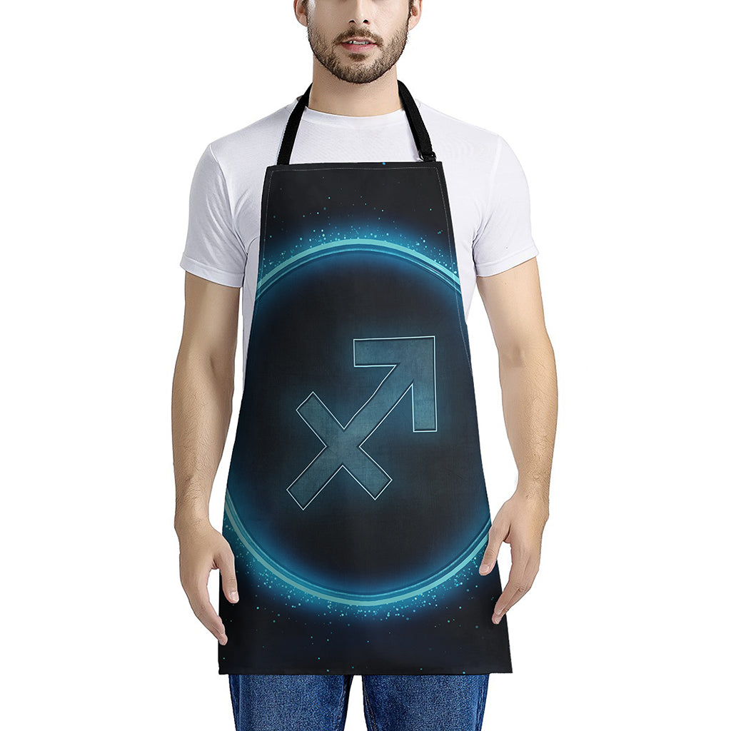 Blue Sagittarius Zodiac Sign Print Apron