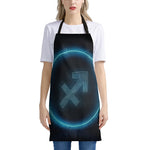 Blue Sagittarius Zodiac Sign Print Apron