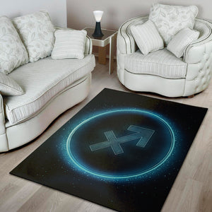 Blue Sagittarius Zodiac Sign Print Area Rug