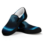 Blue Sagittarius Zodiac Sign Print Black Slip On Shoes